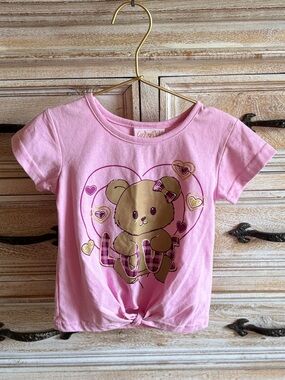 Girls Pink Teddy Bear Love Shirt 2T